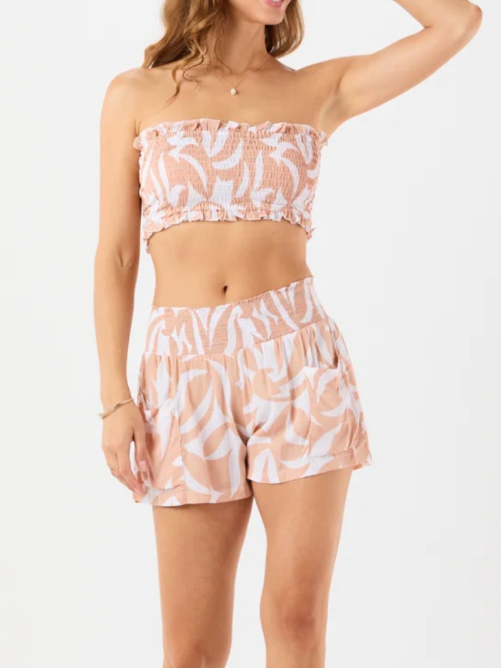 Tiare Hawaii Rockies Botanical Smocked Short Set OS